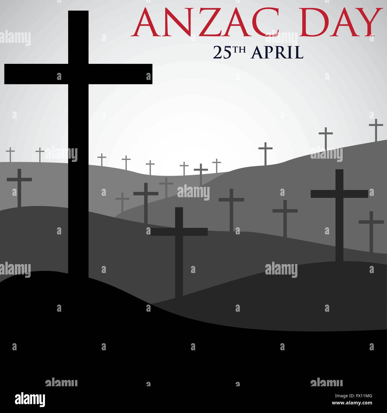 ANZAC (Australia New Zealand Army Corps) Day card in vector format. Stock Vector