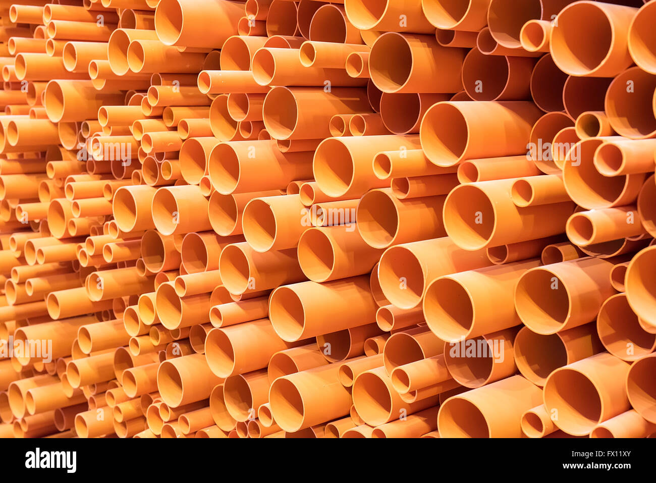 PVC pipes stacked in construction site Stock Photo Alamy