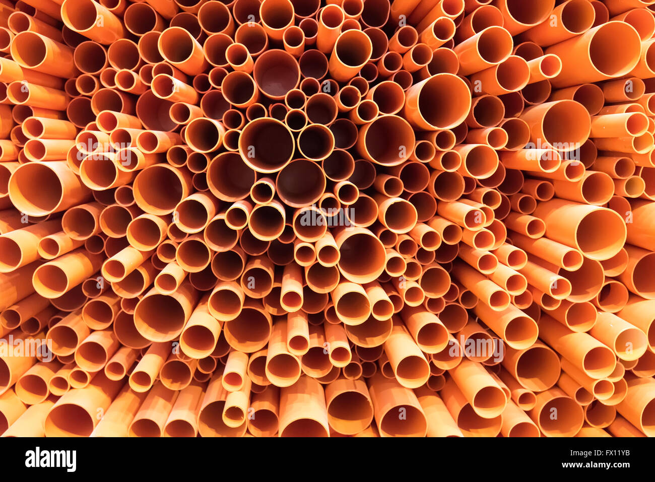 PVC pipes stacked in construction site Stock Photo Alamy
