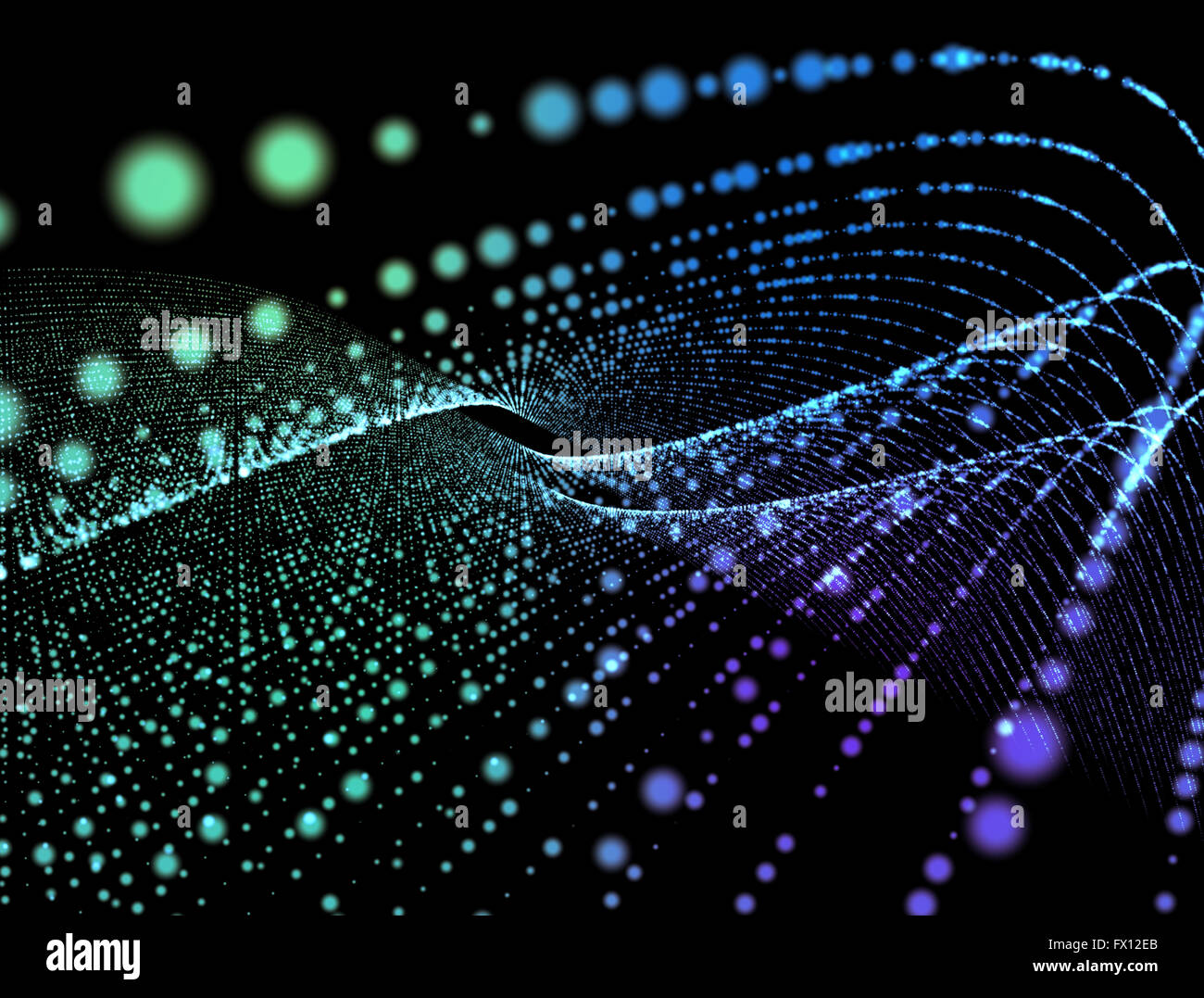 Abstract digital background glowing particles in space Stock Photo - Alamy