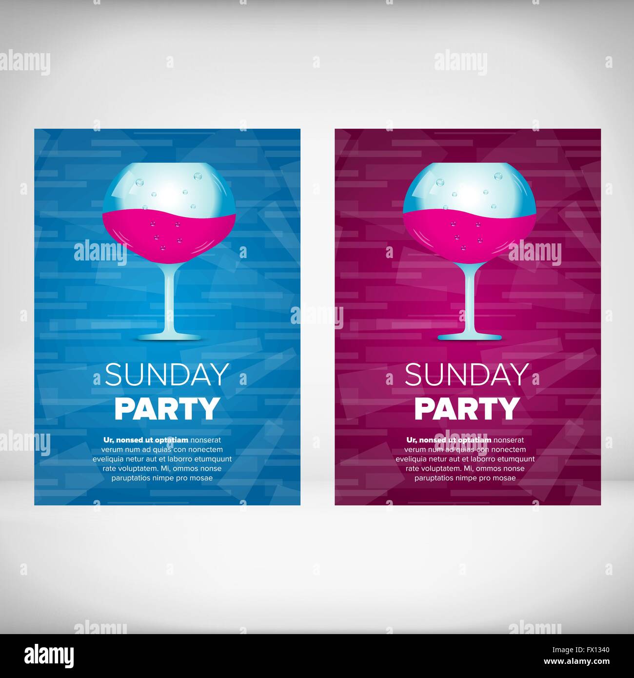 Sunday party leaflet with wine glass Stock Vector Image & Art Alamy