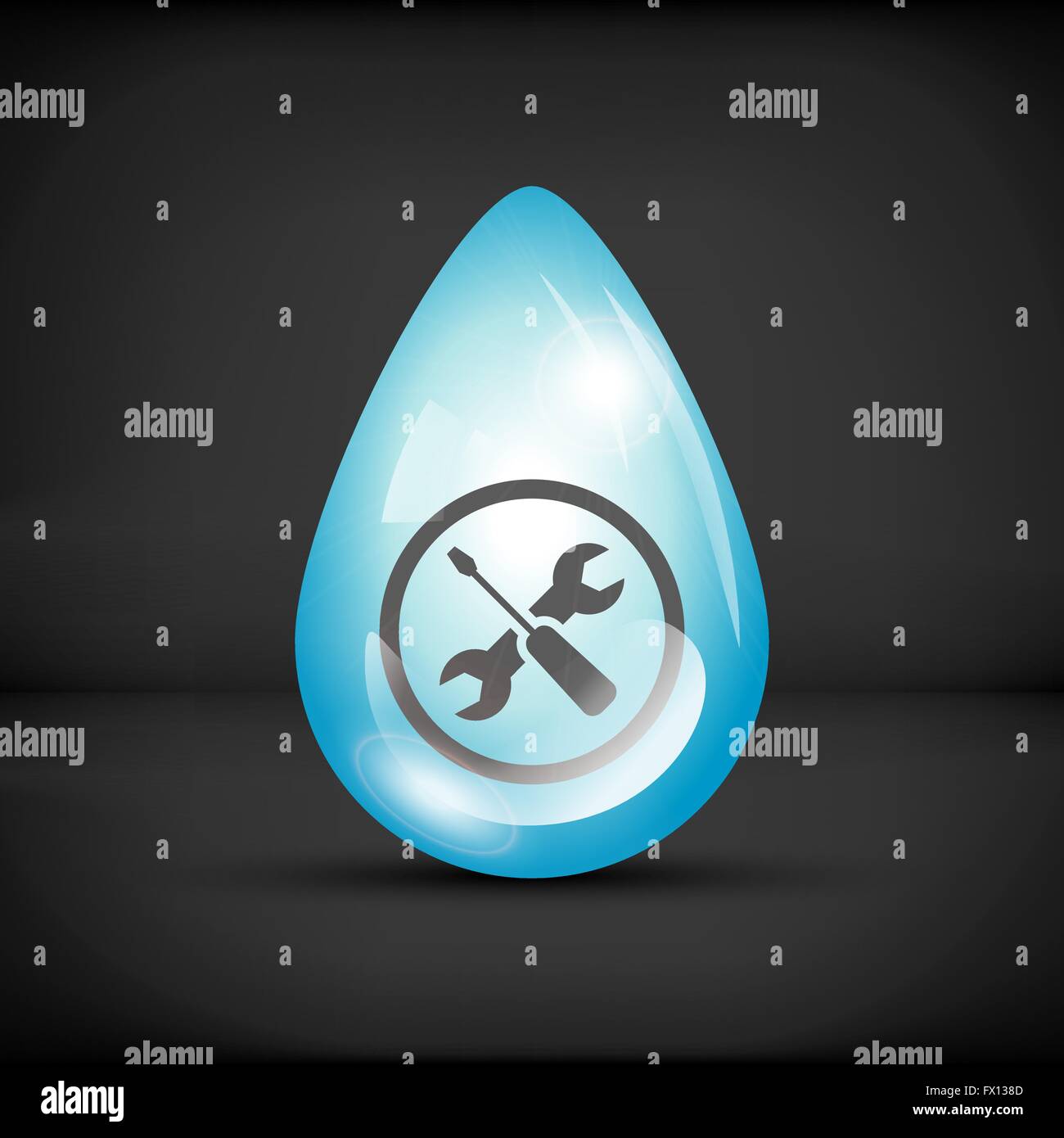 Repair icon in a water drop Stock Vector Image & Art - Alamy