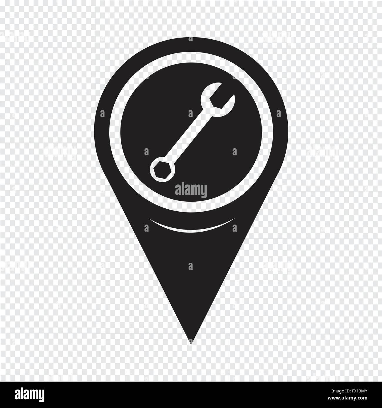 Map Pointer Wrench Icon Stock Vector Image & Art - Alamy