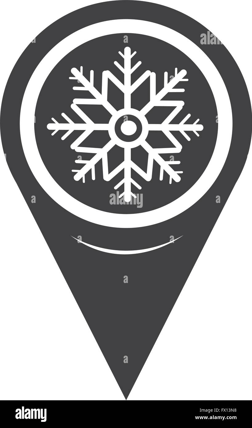 Map Pointer Snowflake Icon Stock Vector Image & Art - Alamy