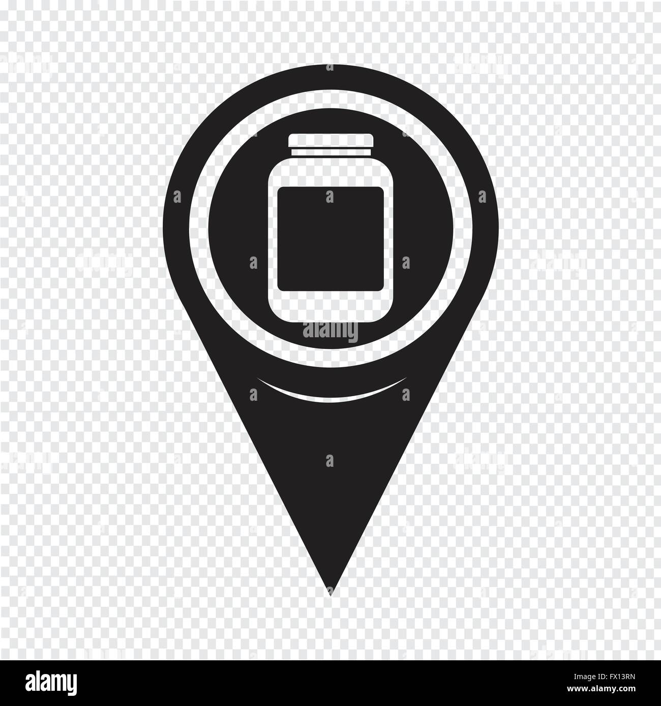 Map Pointer Jar Icon Stock Vector Image & Art - Alamy