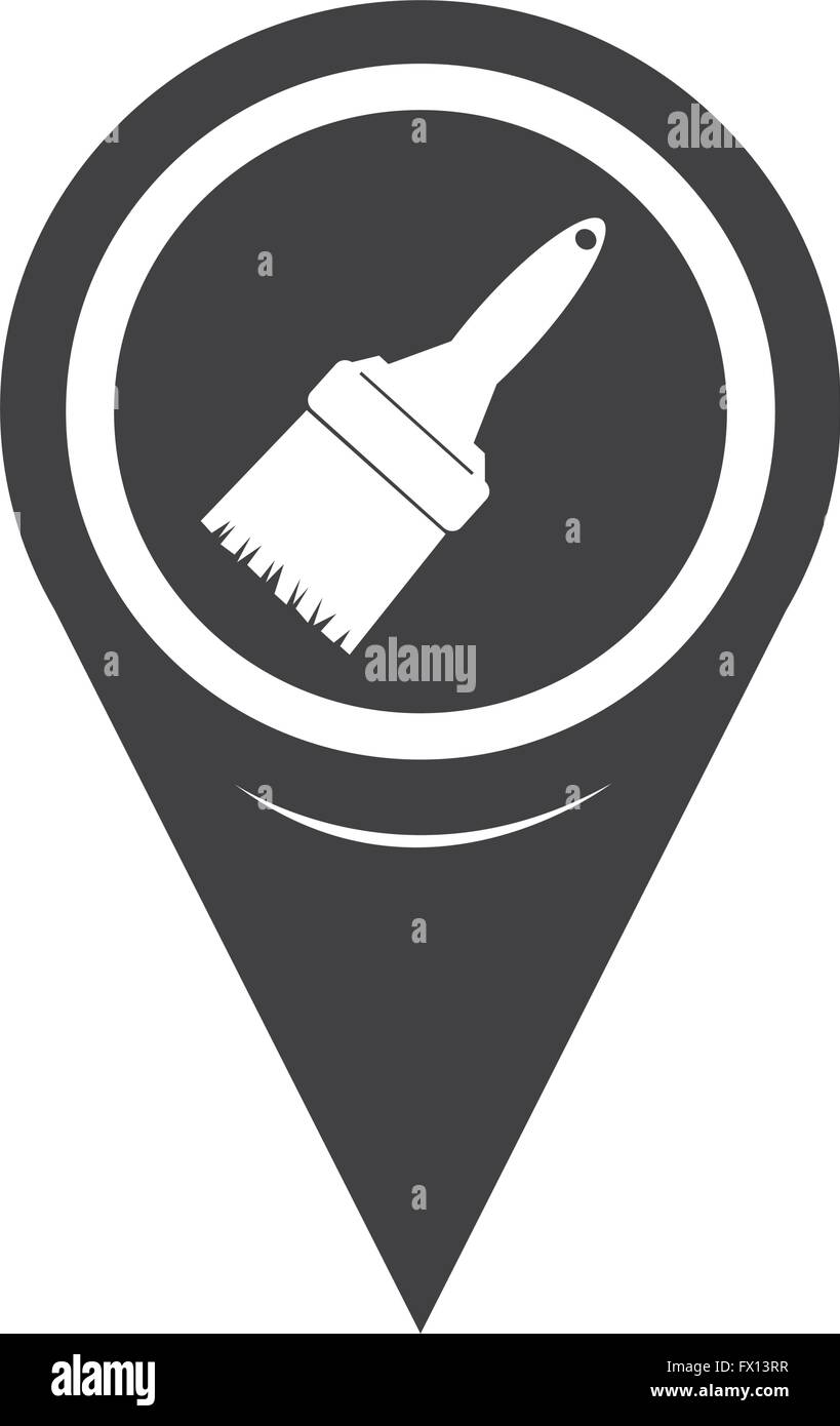Map Pointer Paintbrush Icon Stock Vector Image & Art Alamy