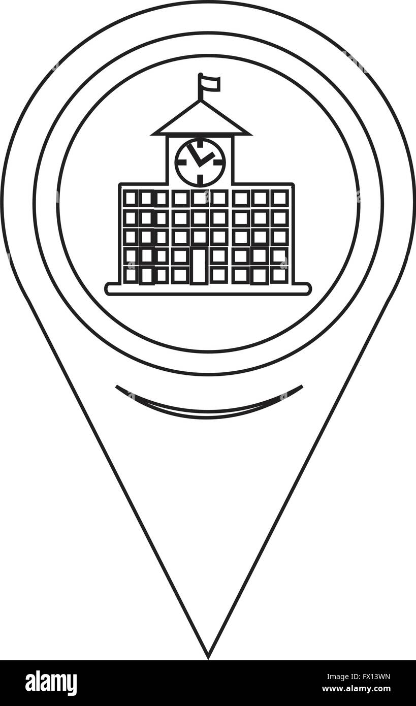 Map Pointer School Building Icon Stock Vector Image & Art - Alamy