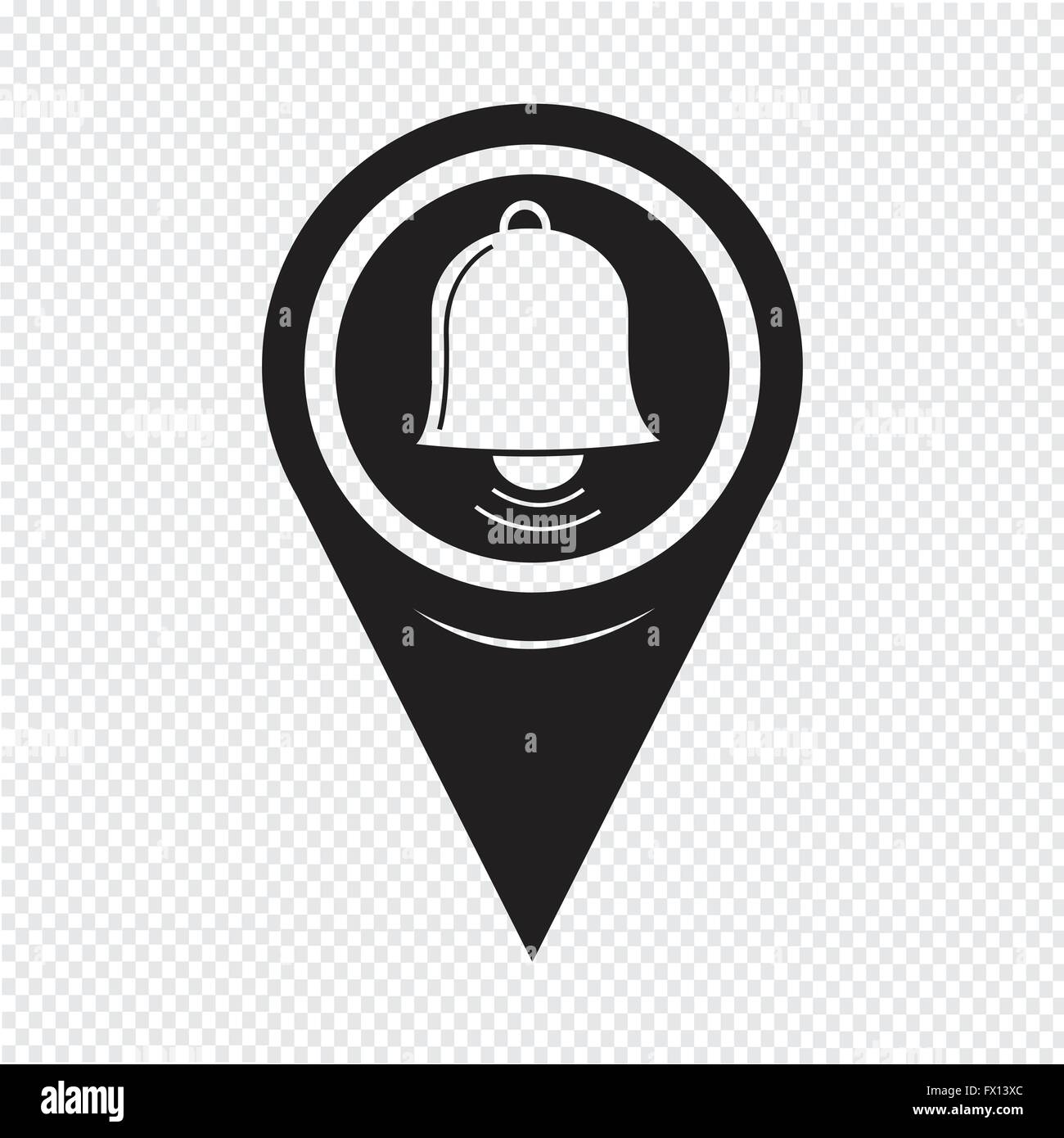 Map Pointer Bell Icon Stock Vector Image & Art - Alamy