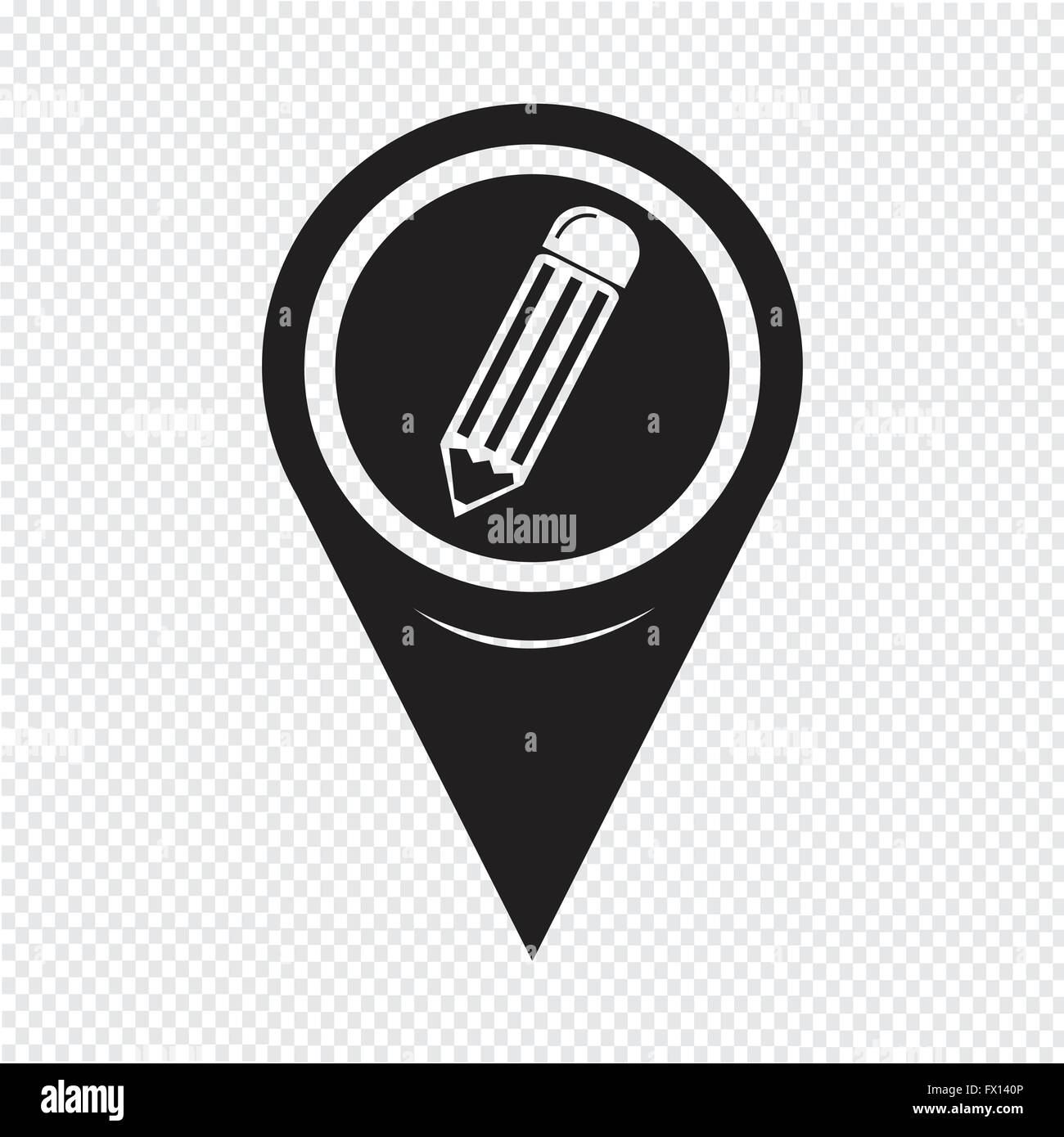 Map Pointer Pencil Icon Stock Vector Image & Art - Alamy