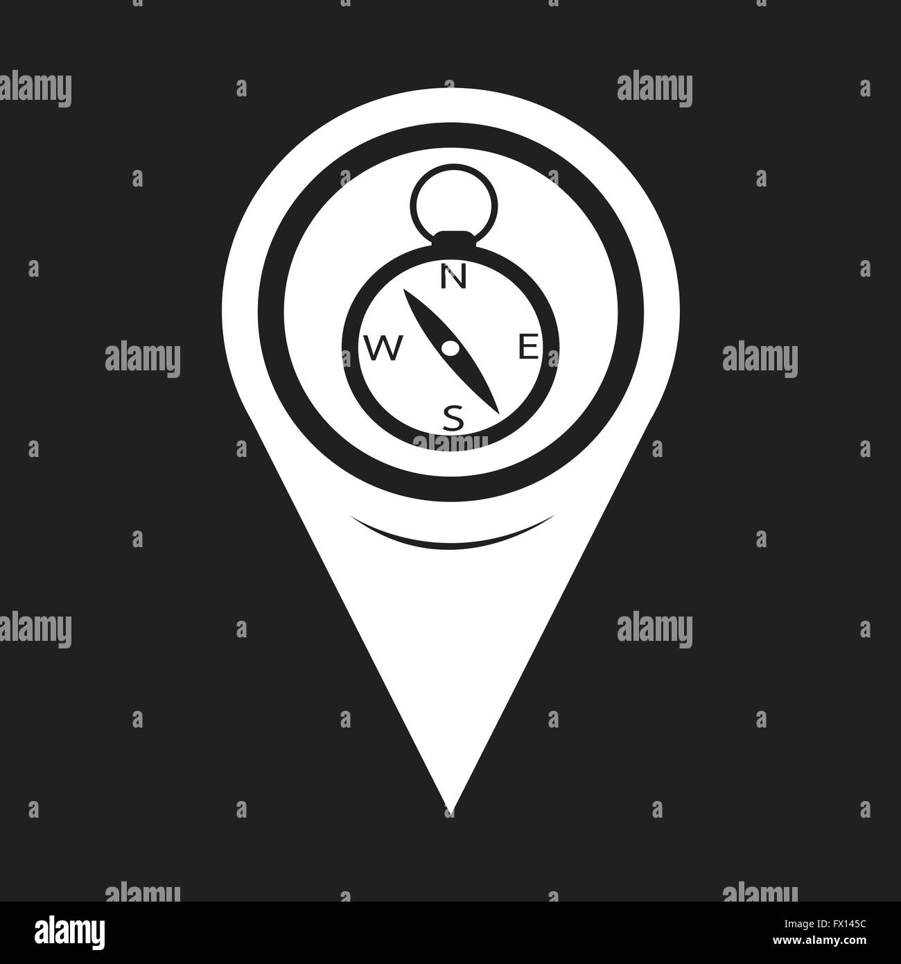 Map Pointer Compass Icon Stock Vector Image & Art - Alamy