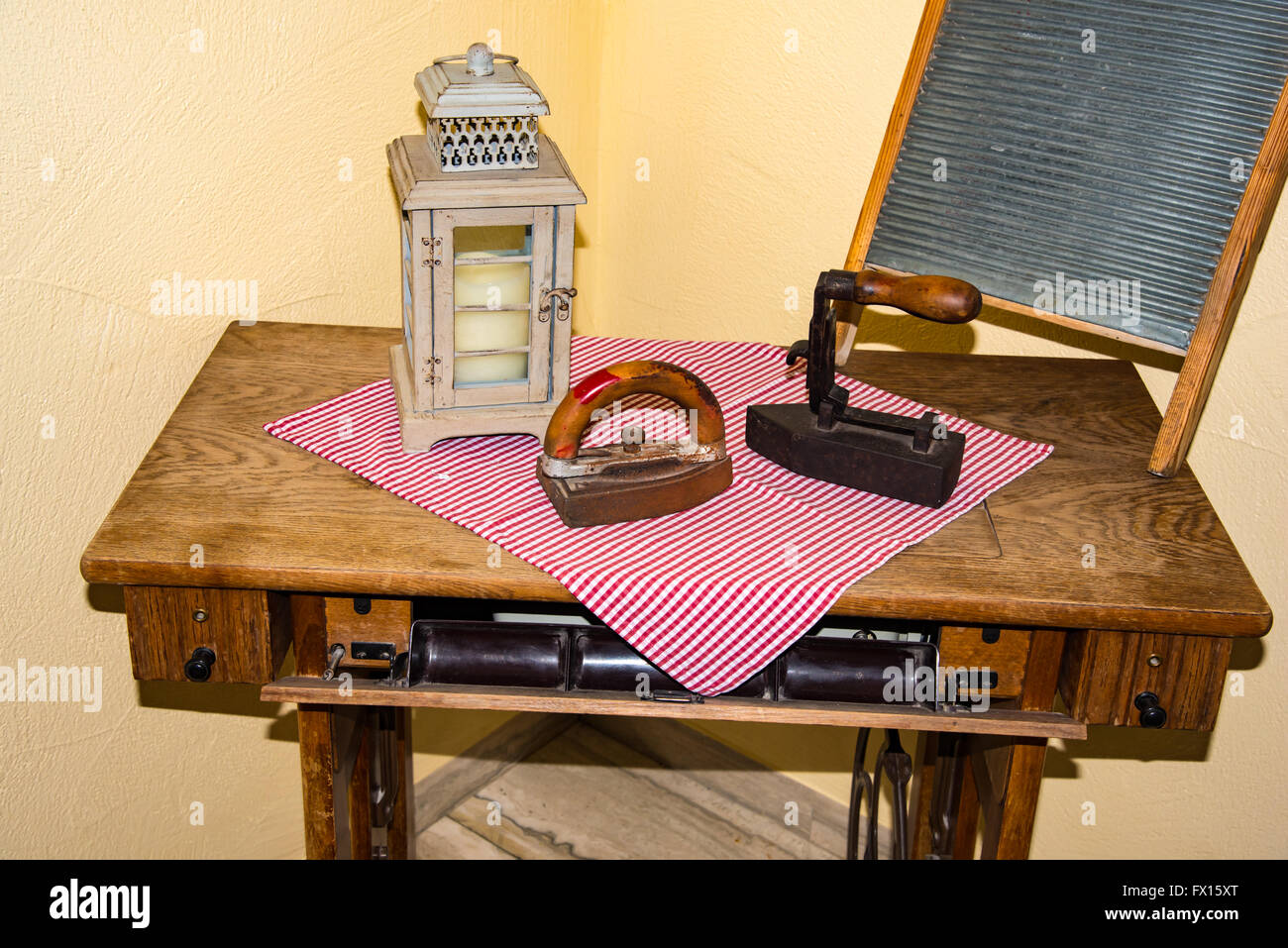 Old fashionable travel stuff Stock Photo