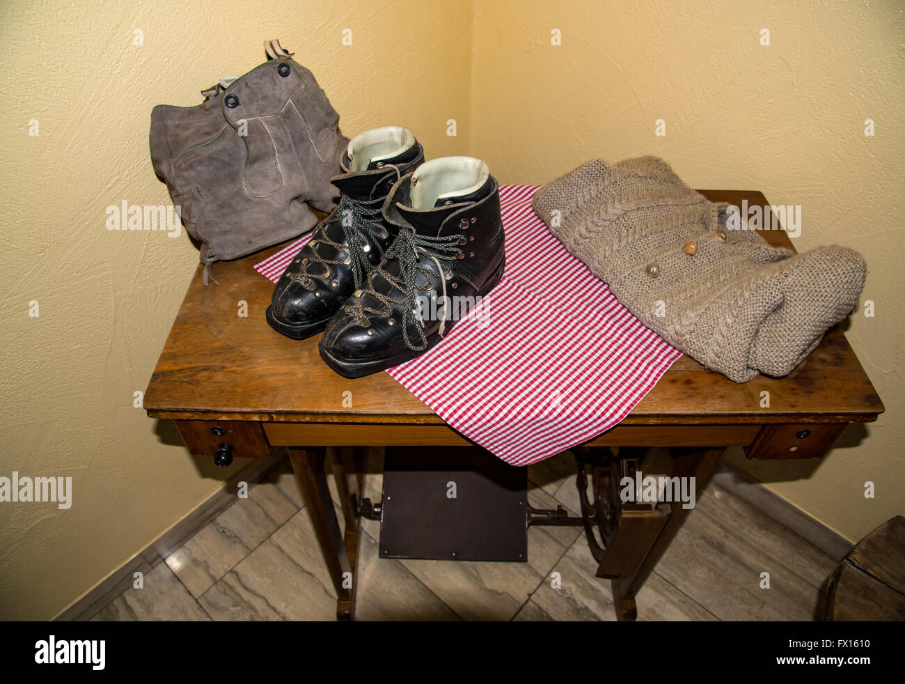 Old fashionable travel stuff Stock Photo