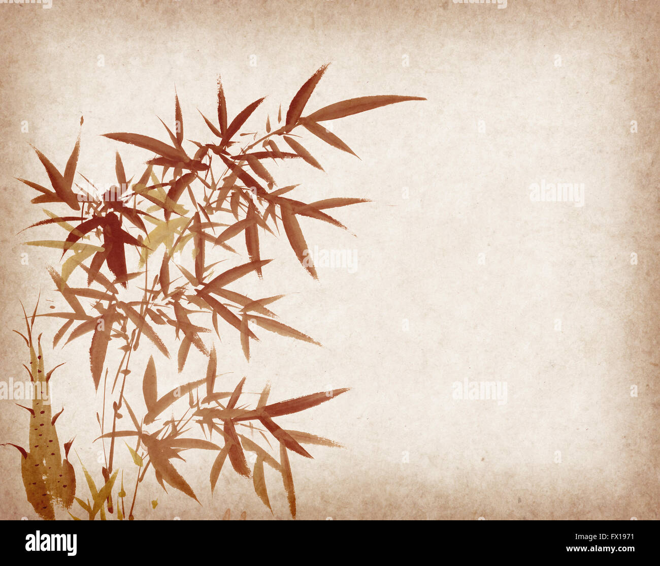 Traditional chinese painting Bamboo on Old antique vintage paper background  Stock Photo - Alamy