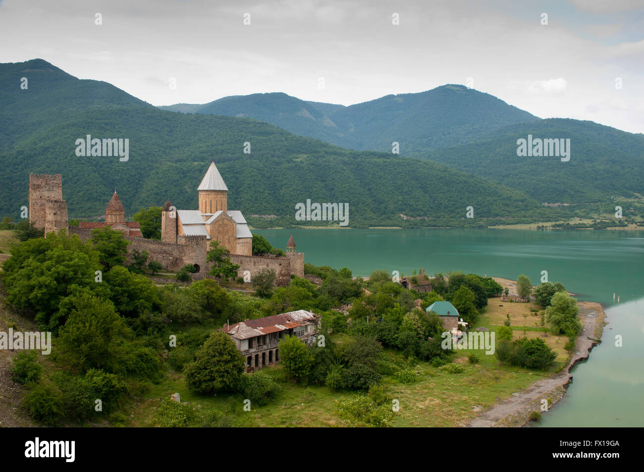 Ananuri  is a castle complex on the Aragvi River in Georgia, about 45 miles from Tbilisi. Stock Photo