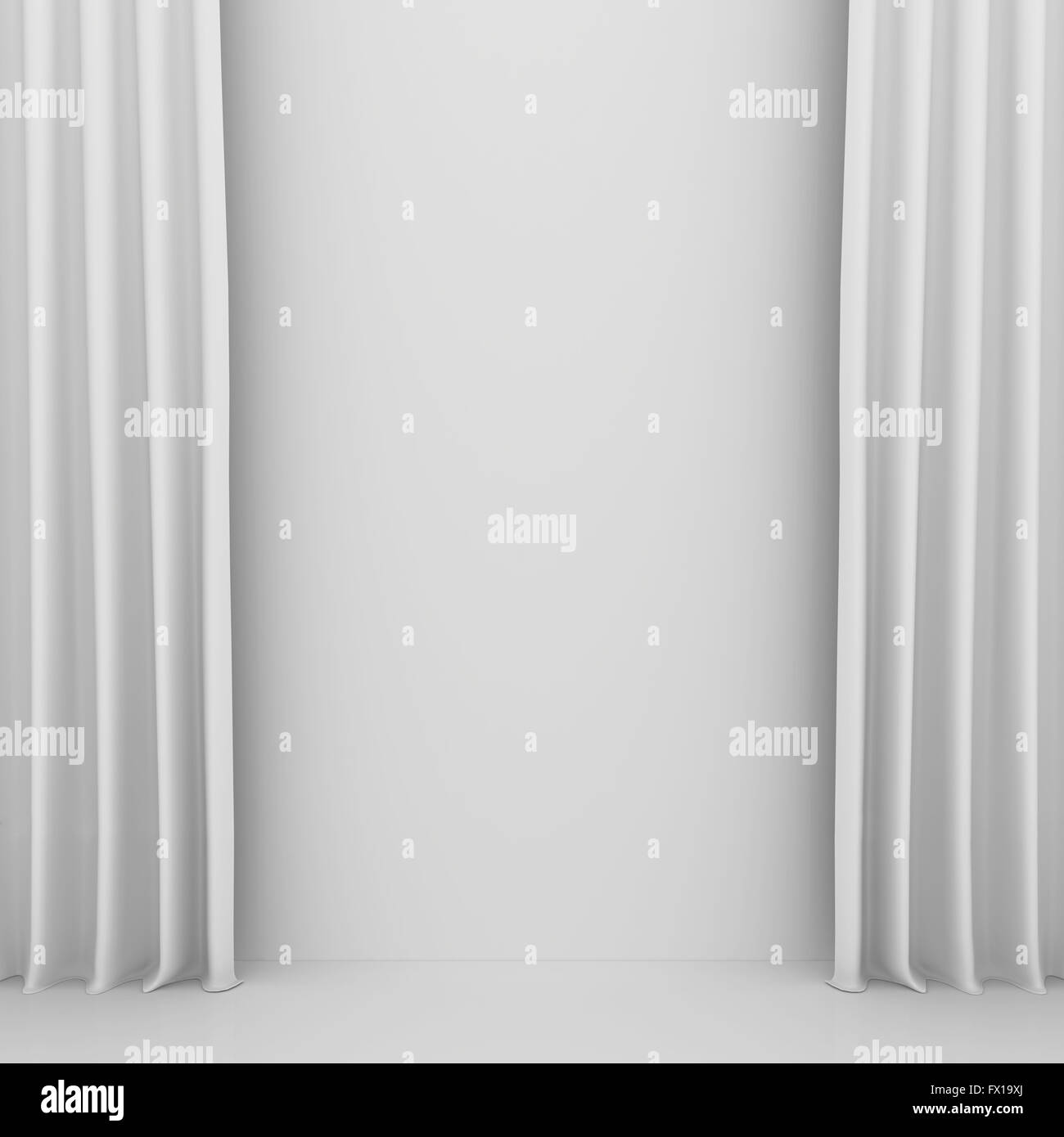 Blank white curtain or drapes on whitegray background Stock Photo Alamy