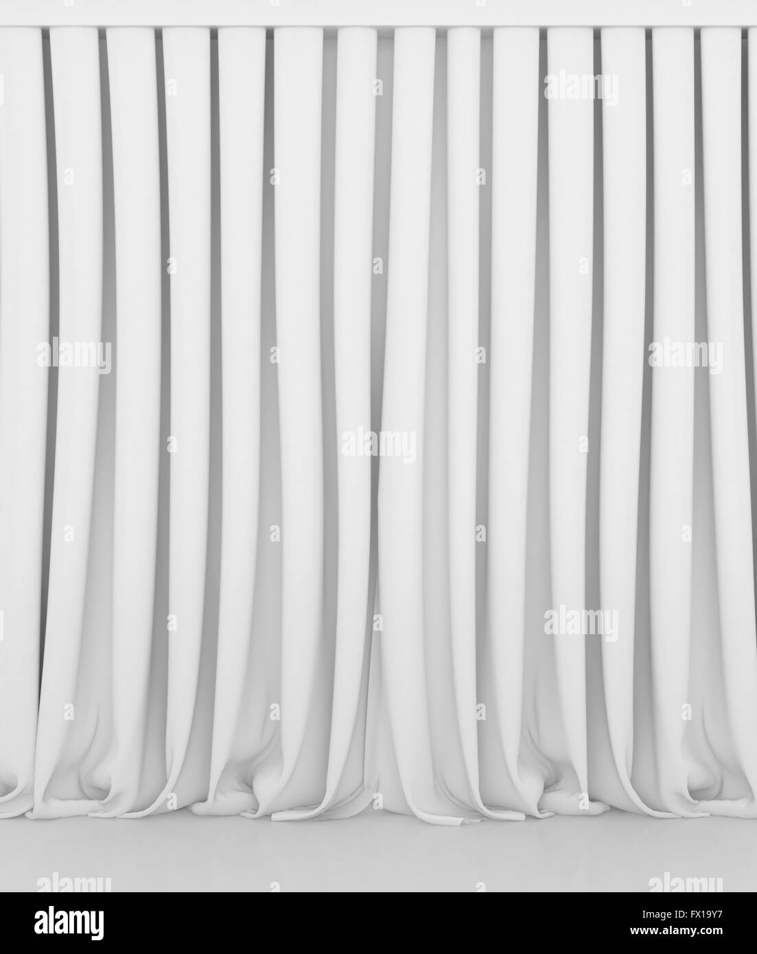 Blank white curtain or drapes on whitegray background Stock Photo Alamy
