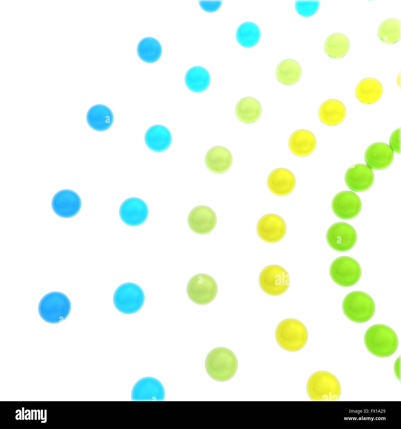 The abstract concept network of glass beads on a white background Stock Photo