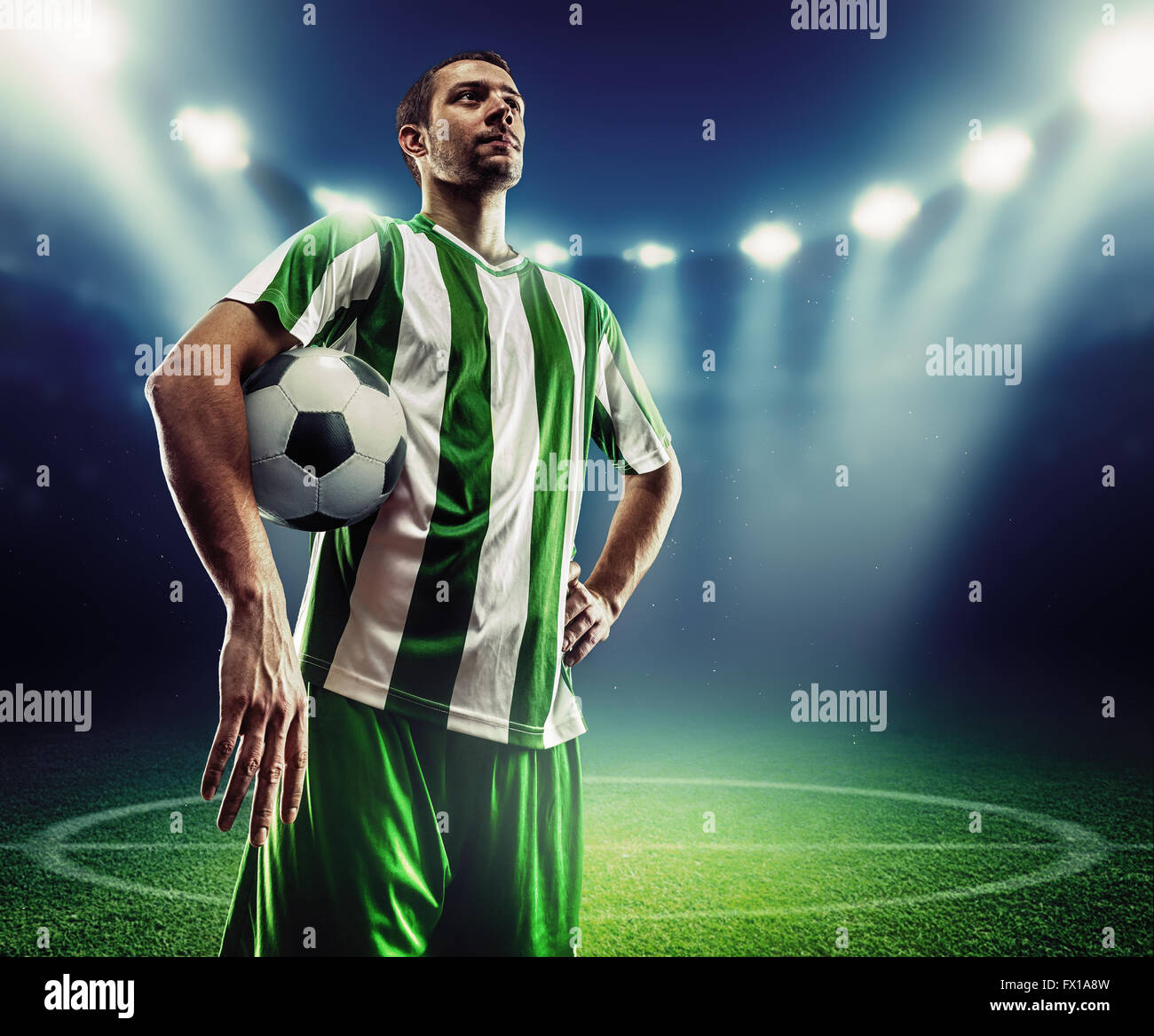 Football-player on the football ground Stock Photo - Alamy