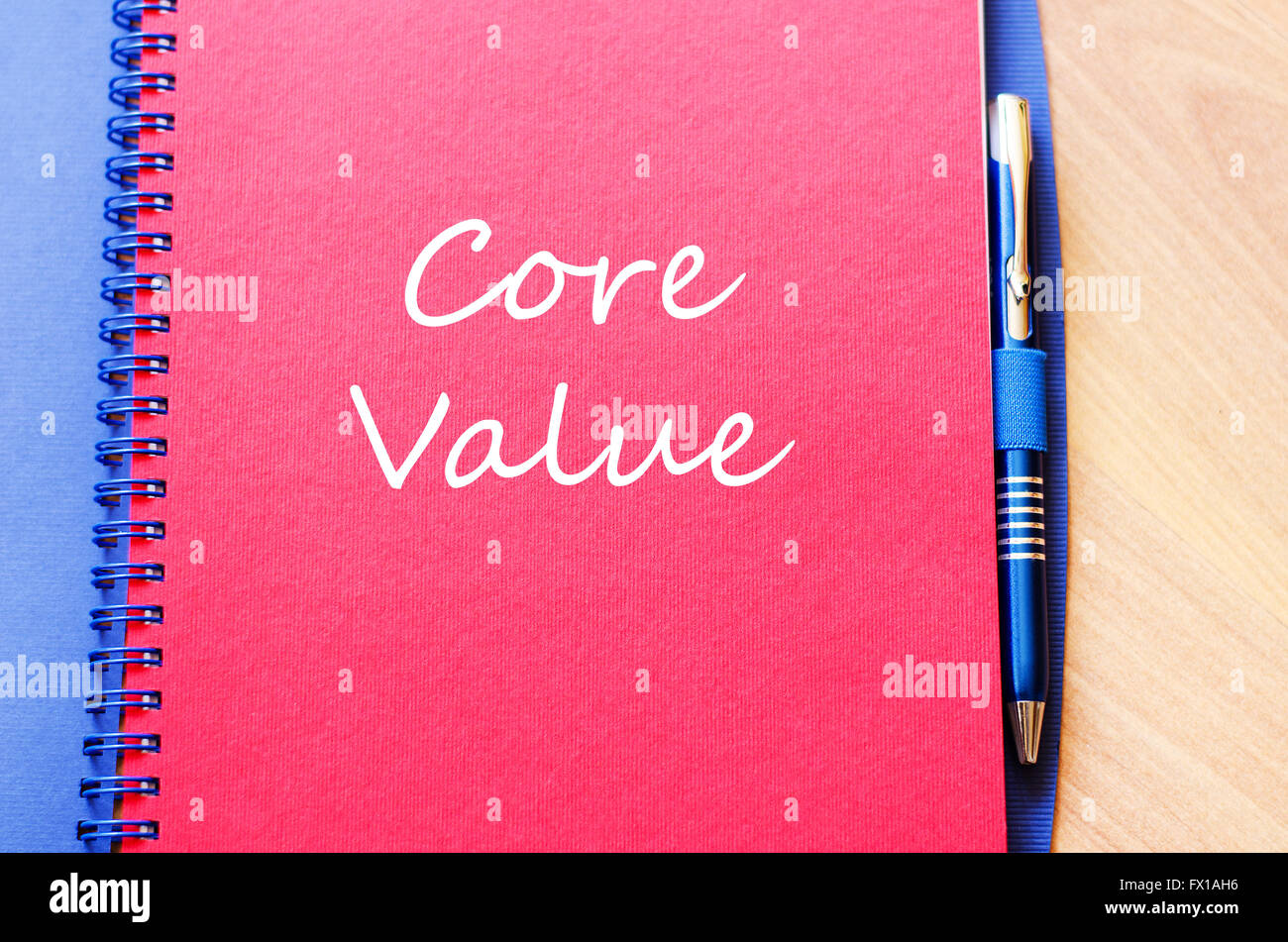 Core value text concept write on notebook Stock Photo