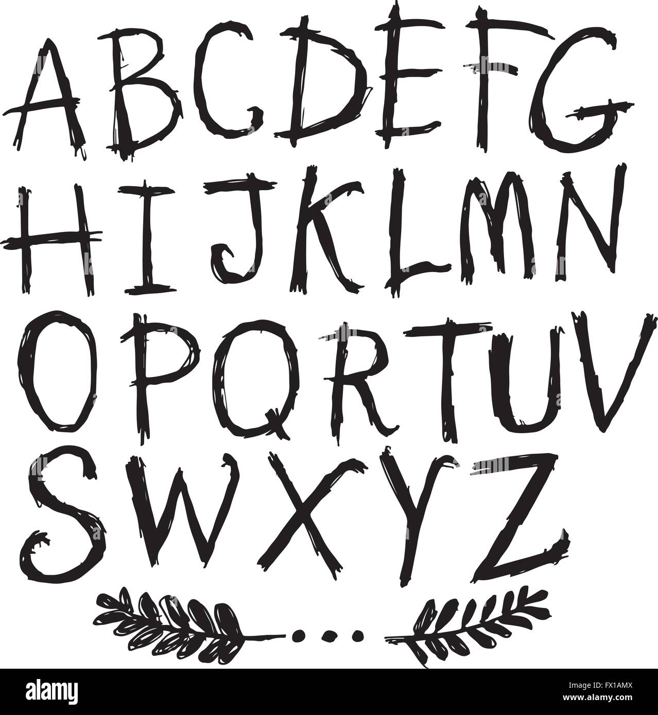 Hand Draw Font Stock Vector Image & Art Alamy