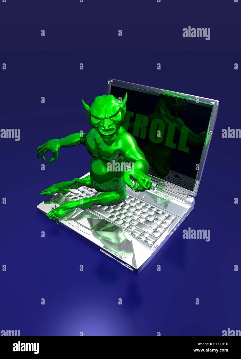 Internet troll, illustration. Stock Photo