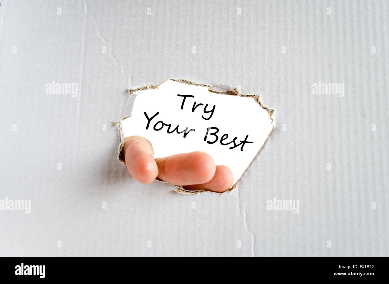 Try your best text concept isolated over white background Stock Photo