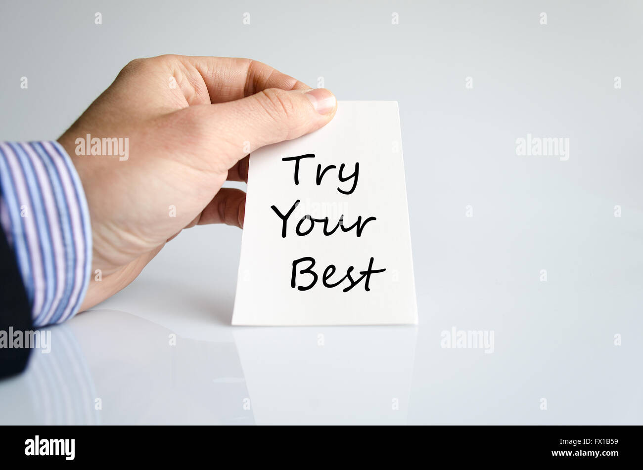 Try your best text concept isolated over white background Stock Photo