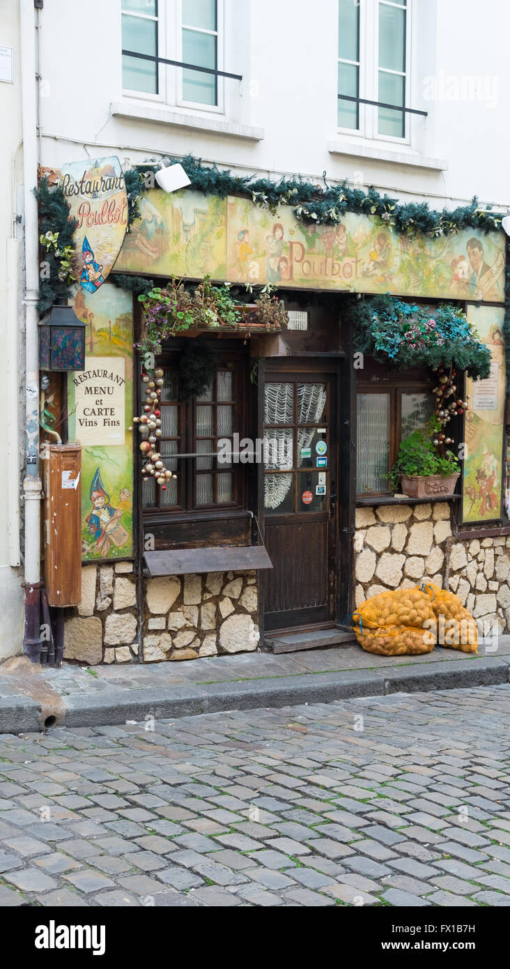 Montmartre Restaurant Paris Stock Photo