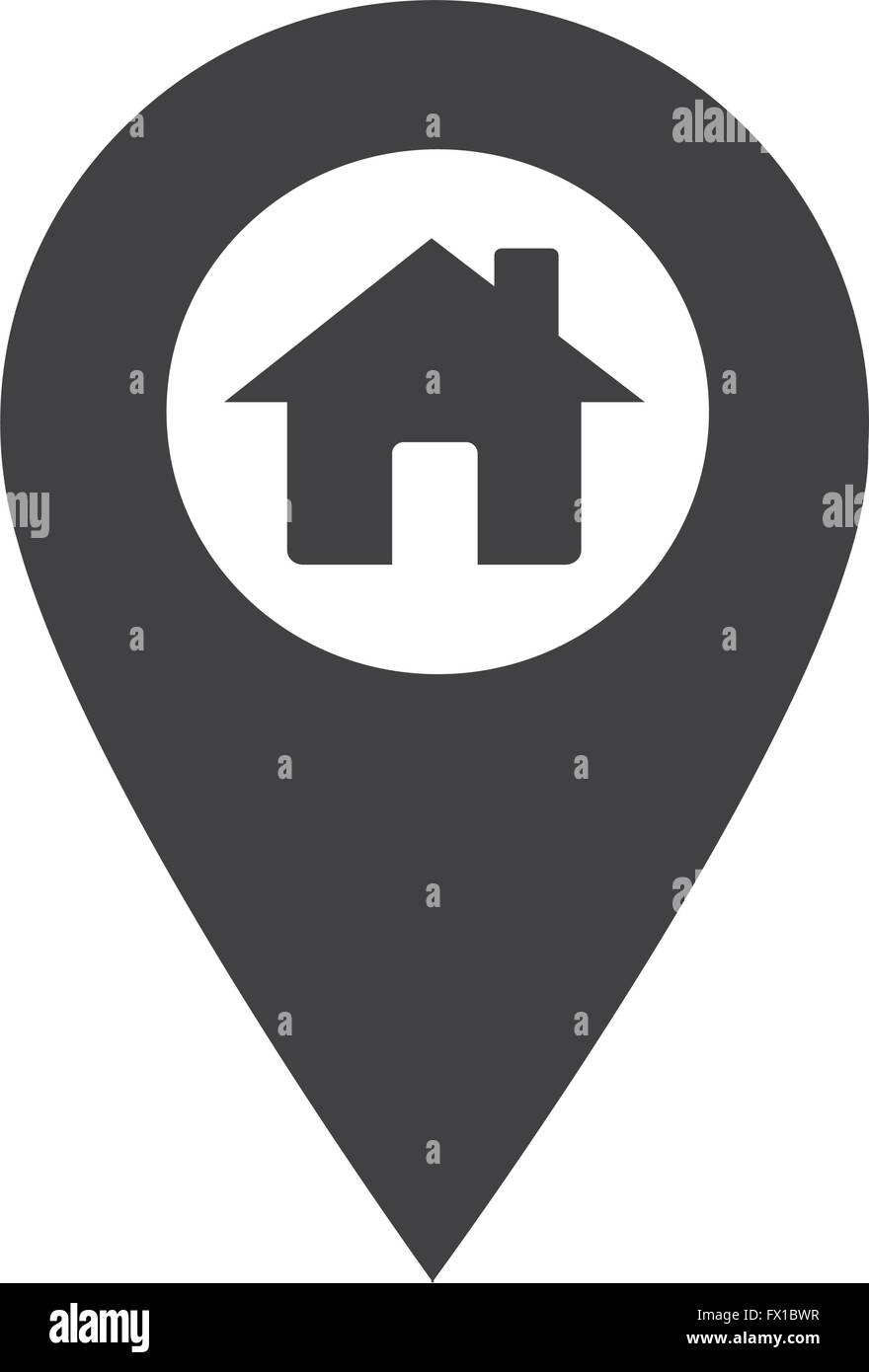 Map pointer house icon Stock Vector Image & Art - Alamy