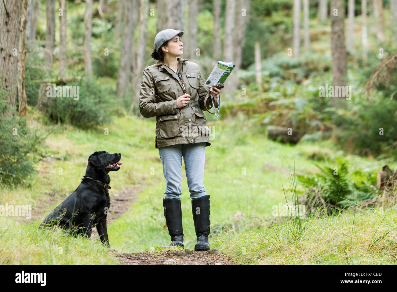 Family enjoying Strathyre Cowal & Trossachs Forest, Scotland Stock Photo