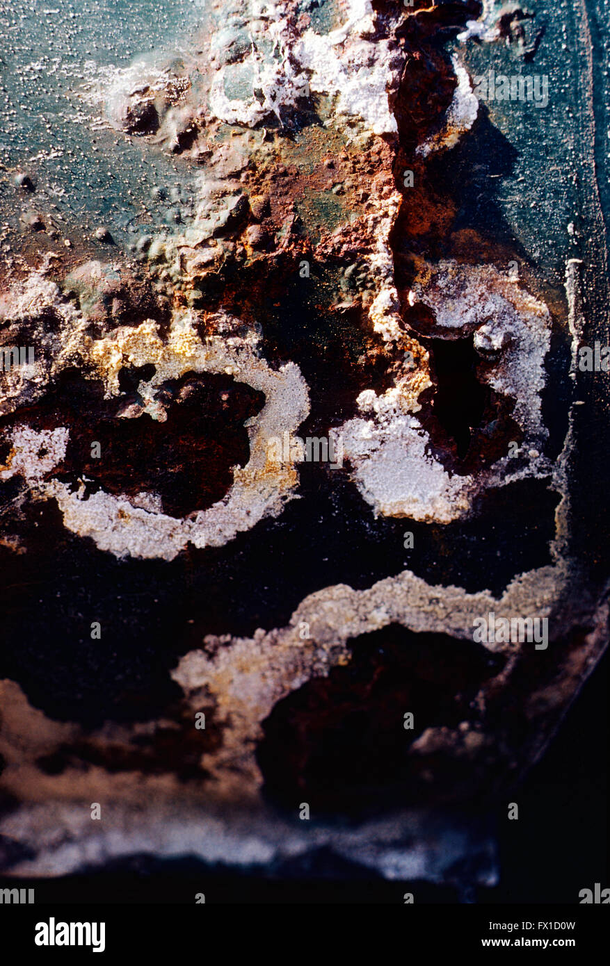 Colorful abstract close-up of rusting paint on automobile Stock Photo ...