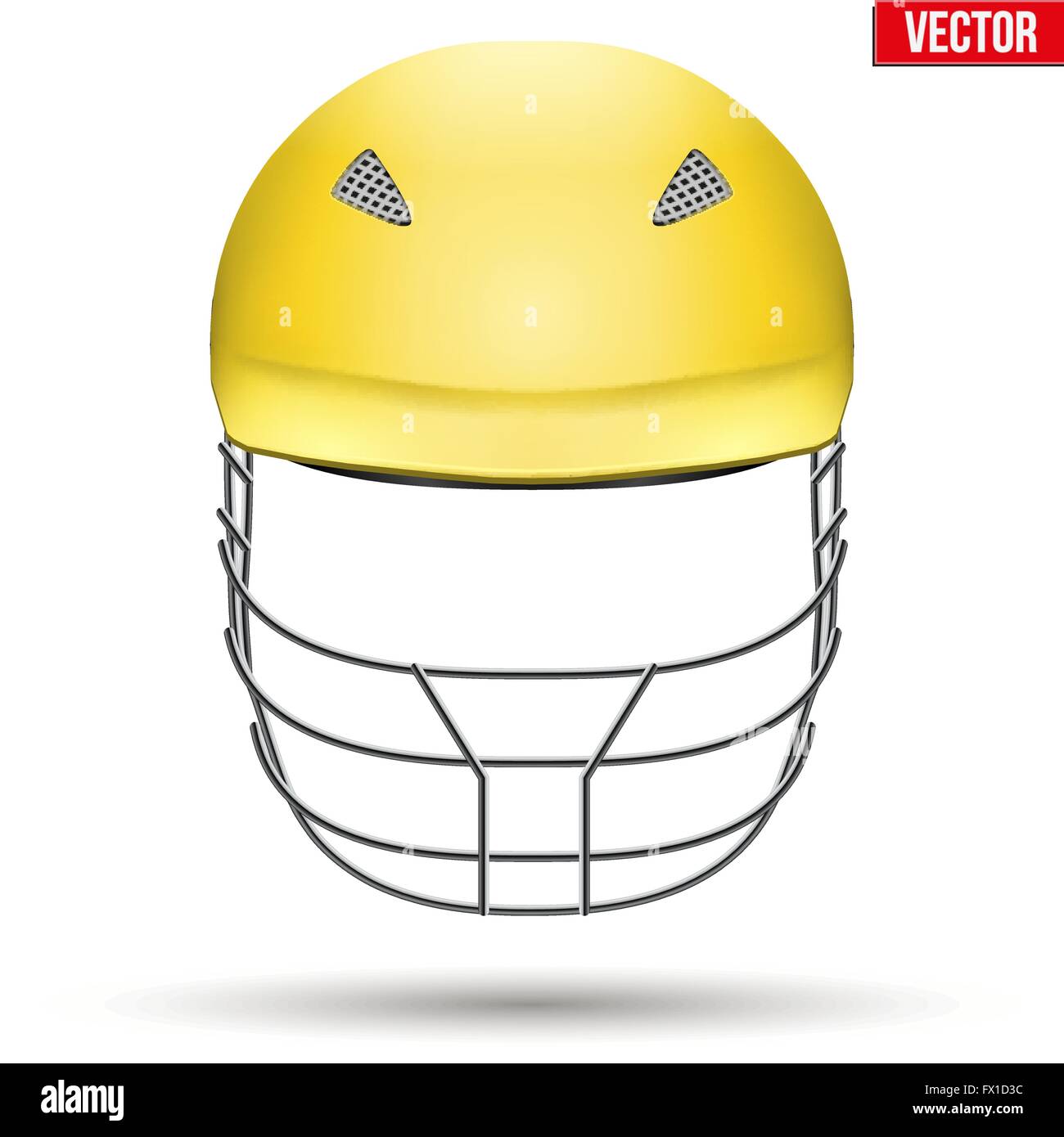 Yellow Cricket Helmet Front View Stock Vector Image & Art Alamy