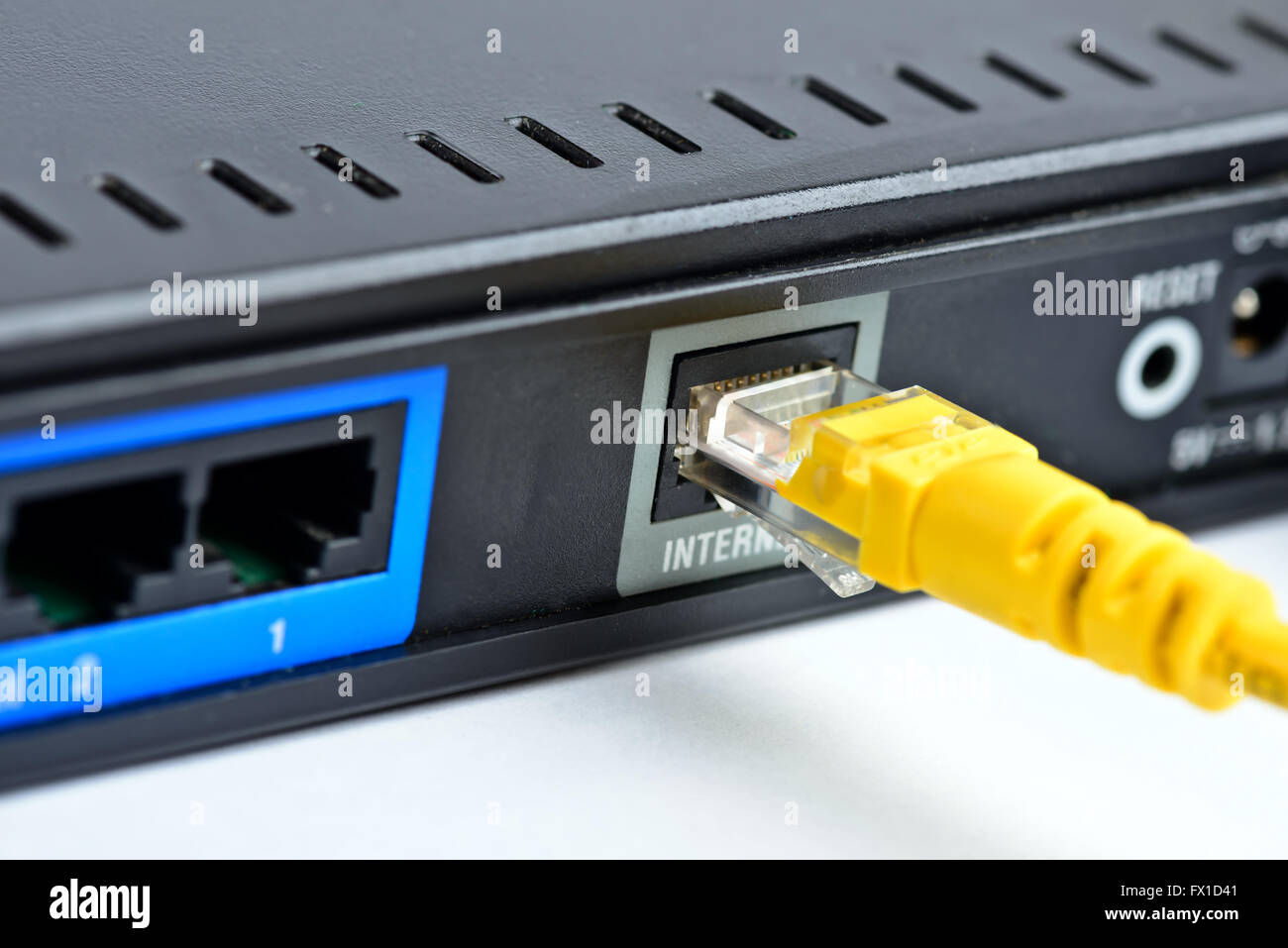 Internet connection socket and plug Stock Photo - Alamy
