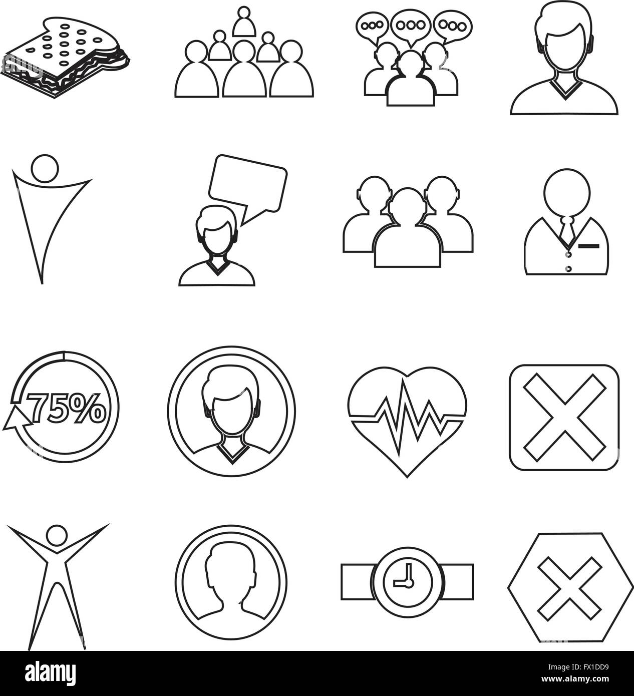 Set of web icons for website and communication Stock Vector Image & Art ...