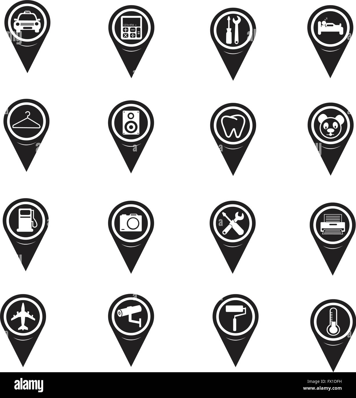 Set of Map Pointer icons for website and communication Stock Vector ...