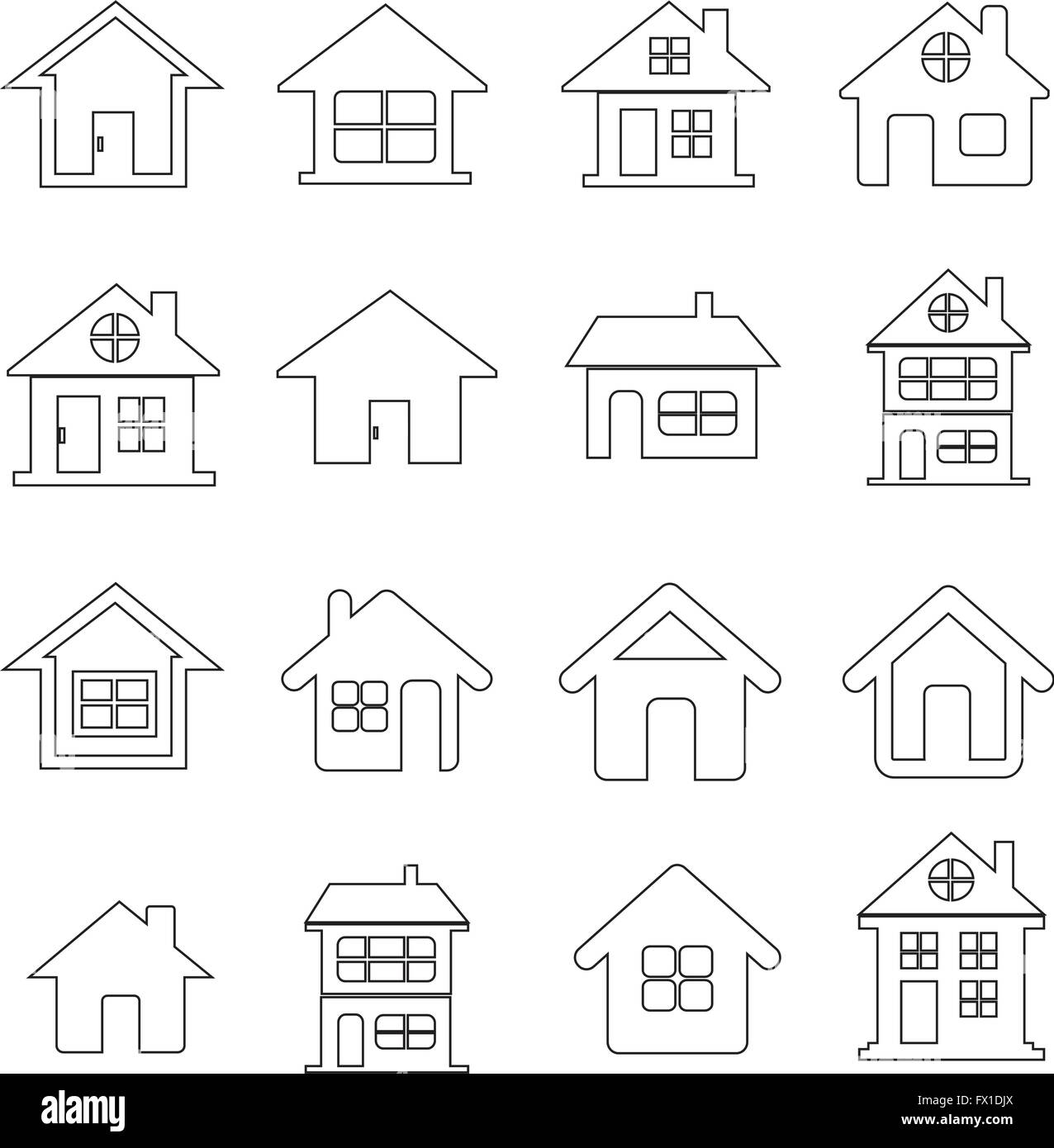 House Icon Real estate Set for website Stock Vector Image & Art - Alamy