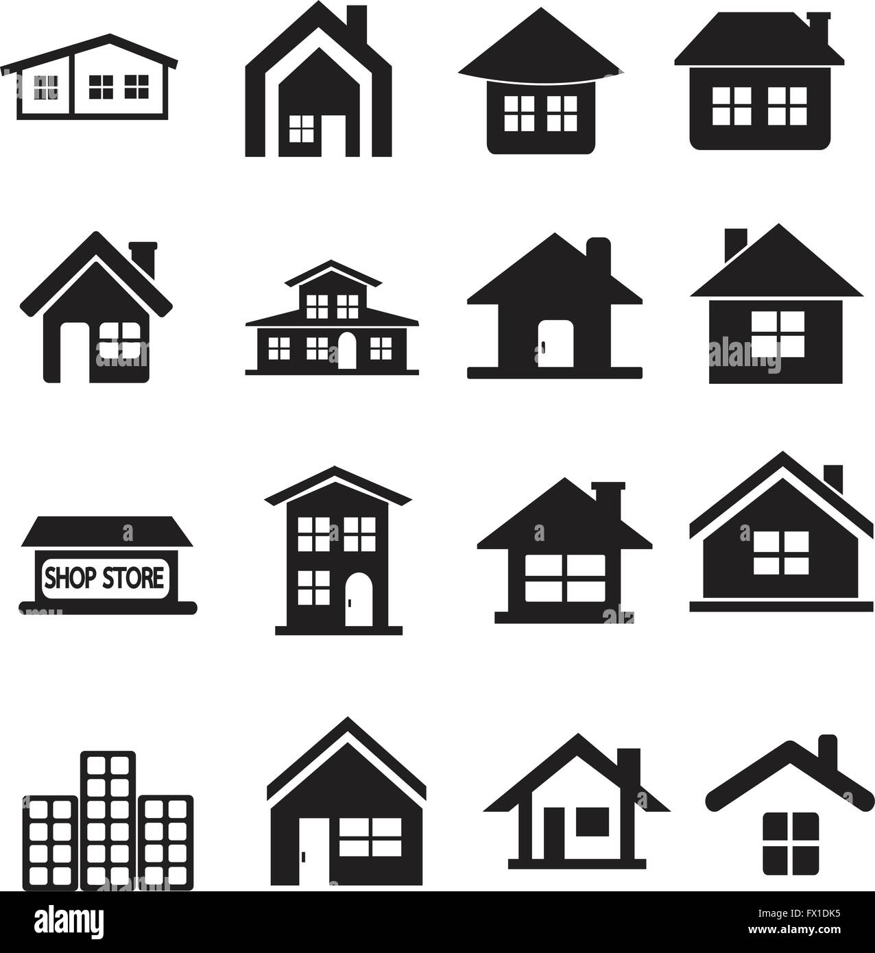 House Icon Real estate Set for website Stock Vector Image & Art - Alamy