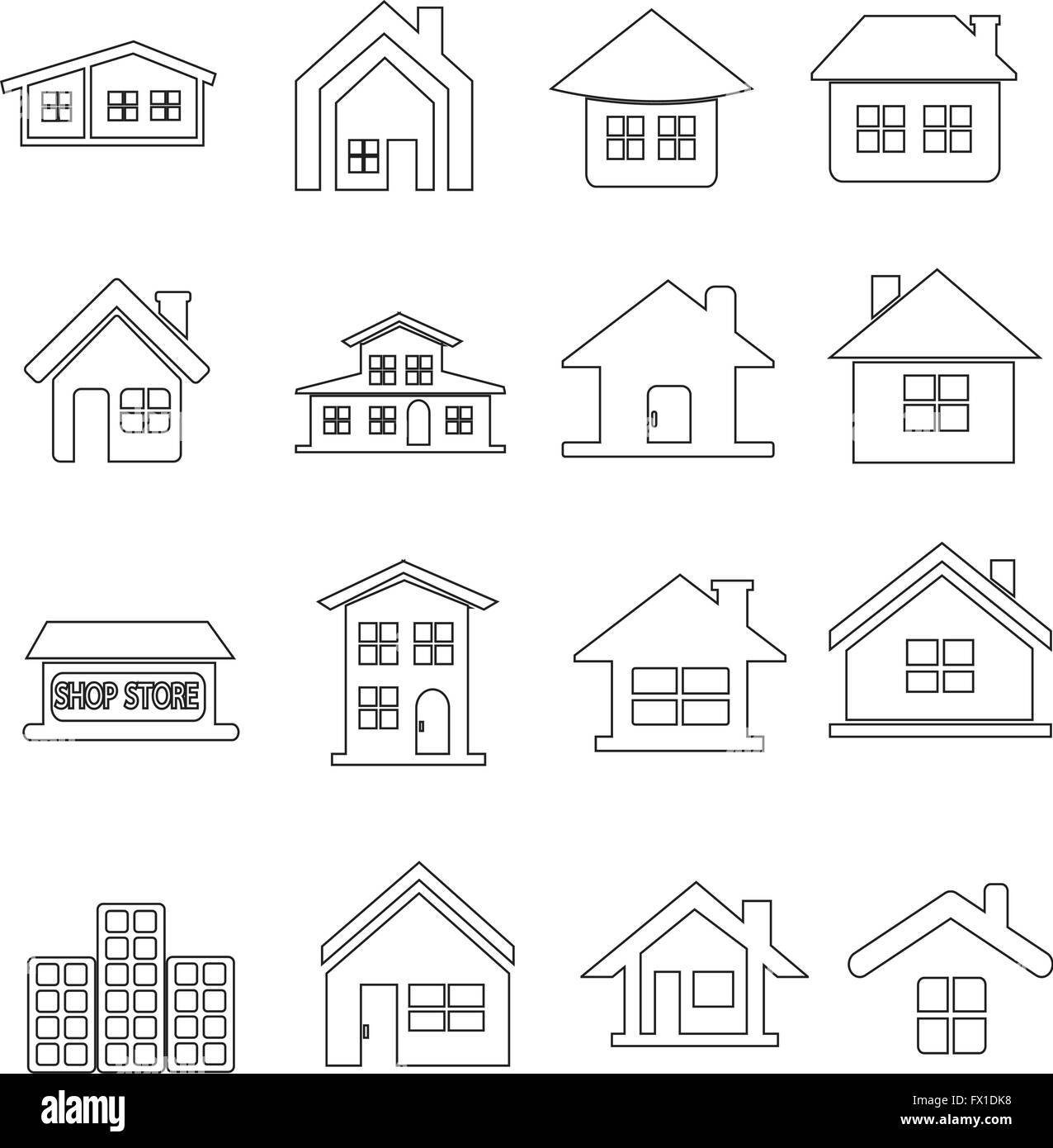 House Icon Real estate Set for website Stock Vector Image & Art - Alamy