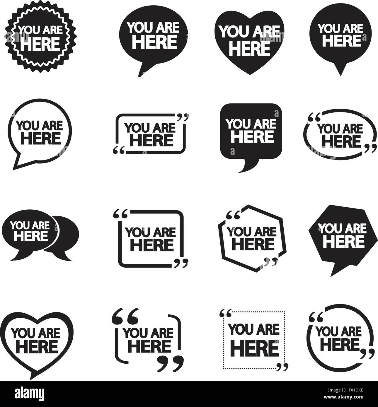 You are here on map Black and White Stock Photos & Images - Alamy