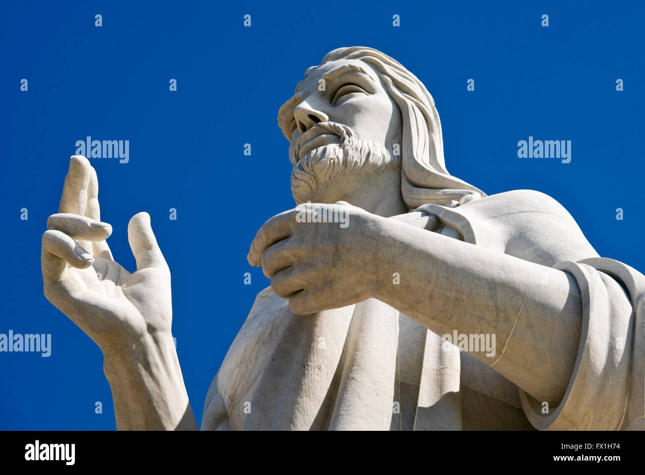 Horizontal close up view of the Christ of Havana statue, Cuba. Stock Photo