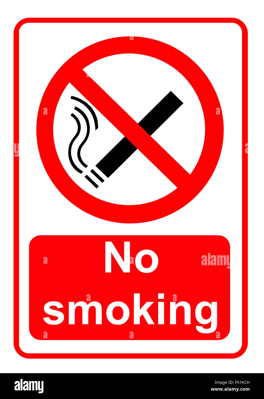 No smoking allowed in this area sign Stock Photo