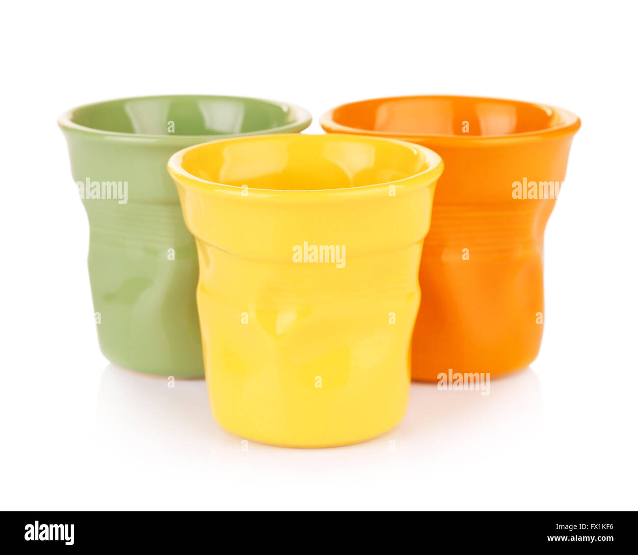 original colorful espresso cups, isolated on white Stock Photo Alamy