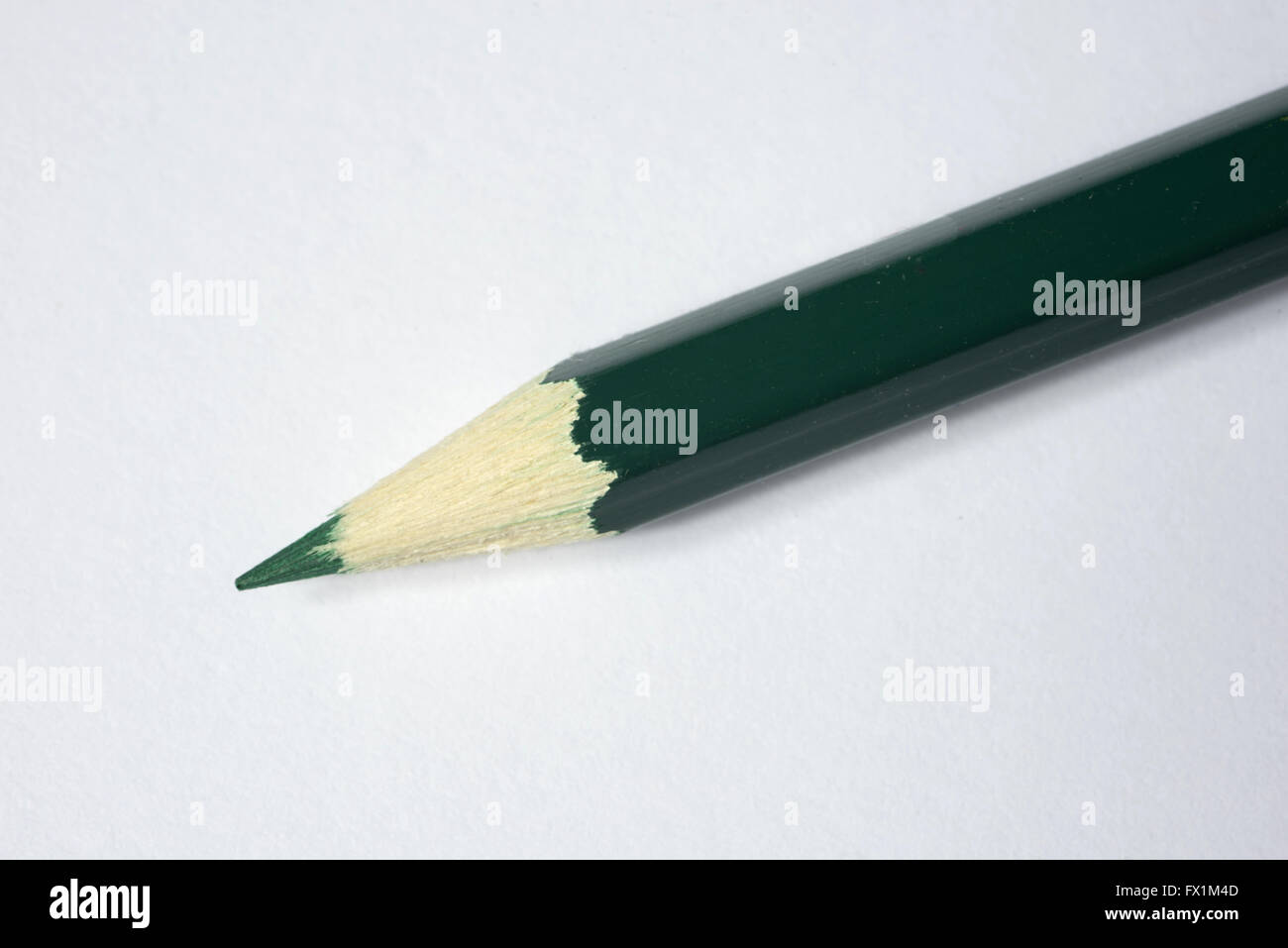 green colored pencil isolated on white background Stock Photo