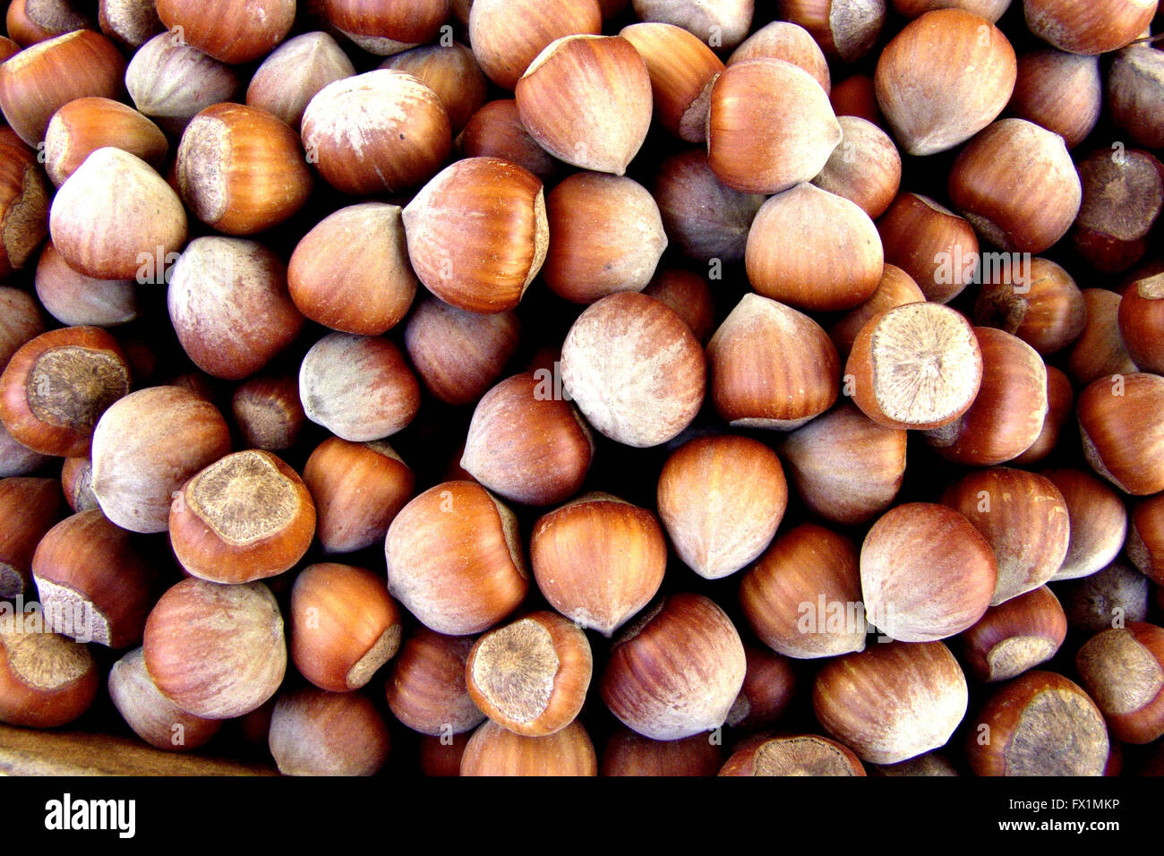 Hazelnuts on a market stall Stock Photo Alamy