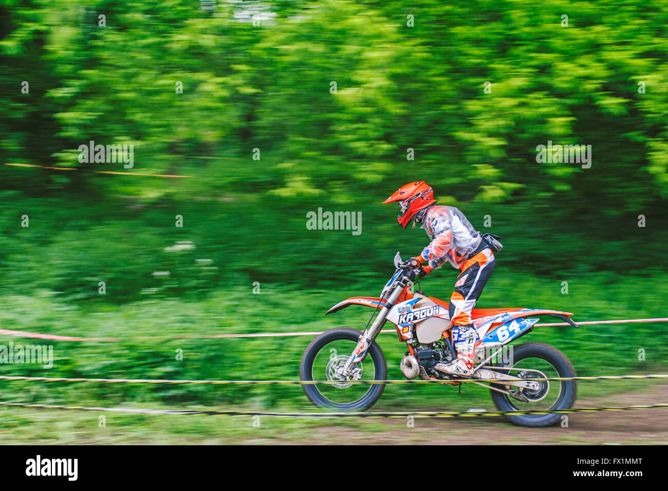 Enduro motorcyclist motocross rider Stock Photo