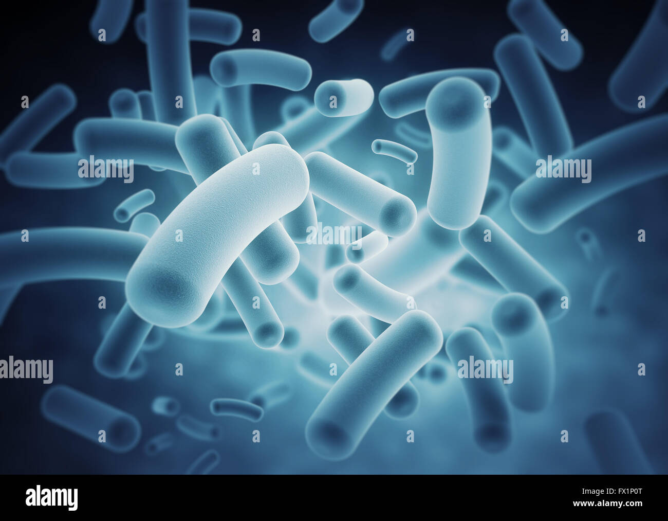 Medical illustration of virus cells close up Stock Photo