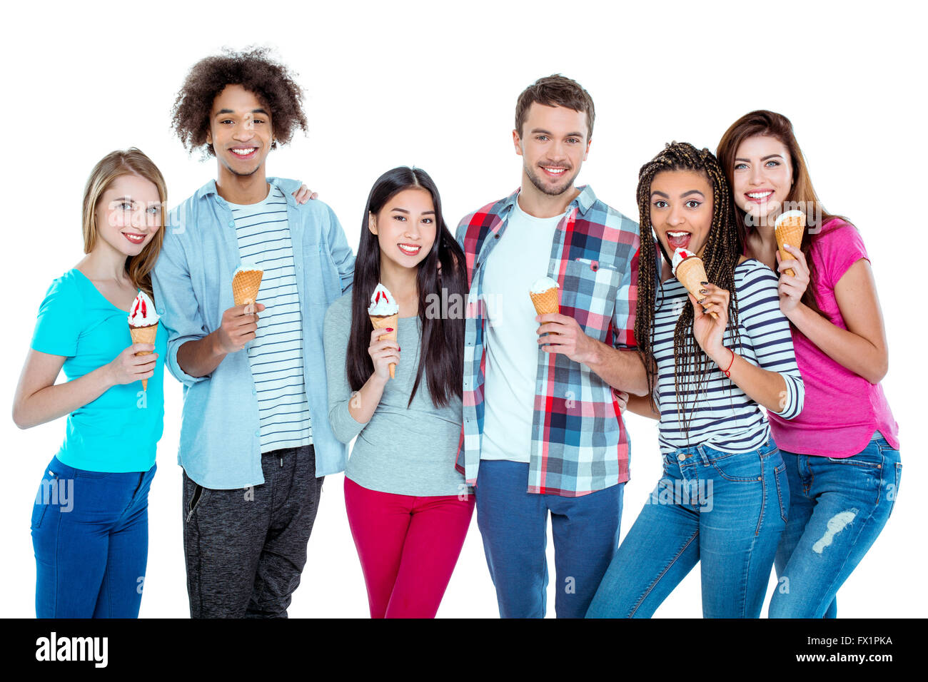 Picture of young multicultural friends Stock Photo