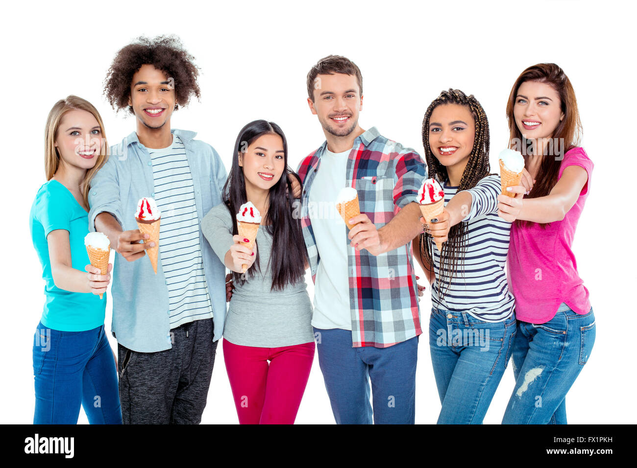 Picture of young multicultural friends Stock Photo