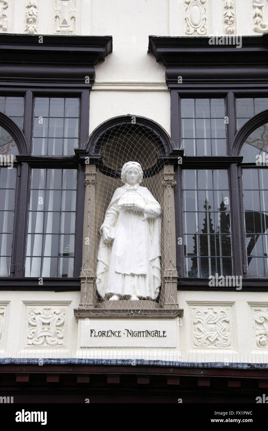 Statue on the former Boots the Chemist building in Derby which was