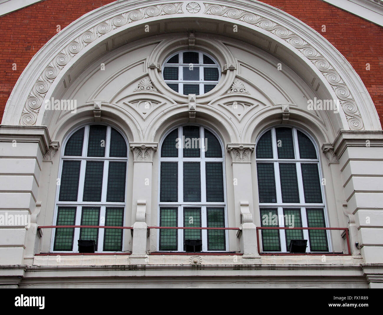 Window of Derby City Church building on Curzon Street Stock Photo